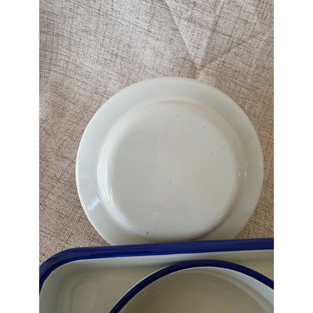 Kockums Enamelware Set Unisex OS White Good Vintage Swedish Kitchen Decor 4pc
